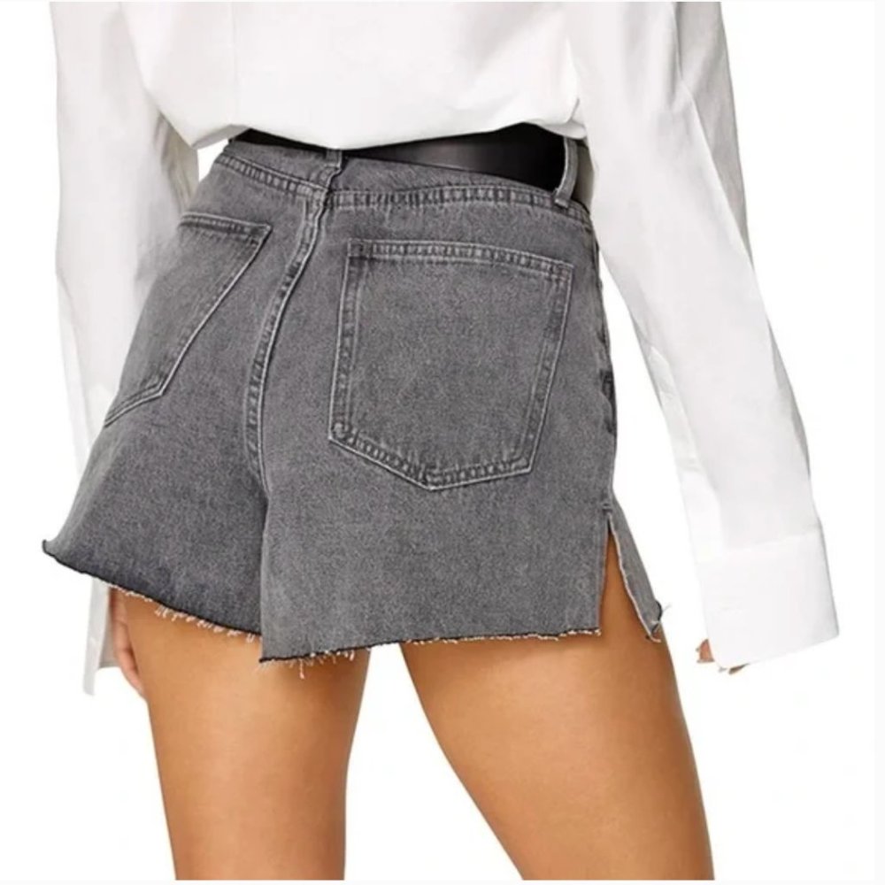 NWT WeWoreWhat High Rise Side Slit Boyfriend Denim Shorts
